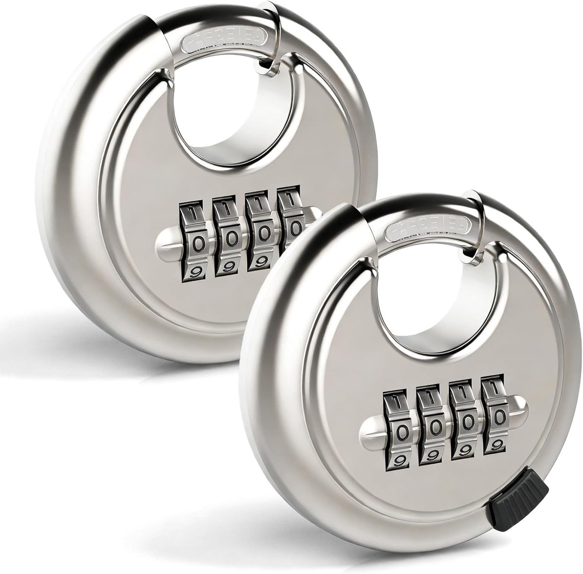 Cijfer-kabelslot 4-cijferig - Zilver - 70 mm - Roestvrij Stalen Rond Hangslot - Voor Binnen en Buiten