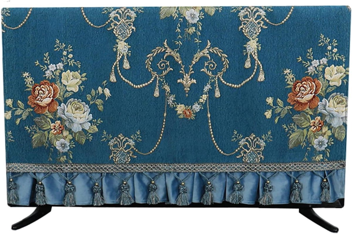 TV Stofhoes - Decoratieve Doek - Bescherming Woonkamer - Half Bedekt Ontwerp - 32-70 Inch - Blauw