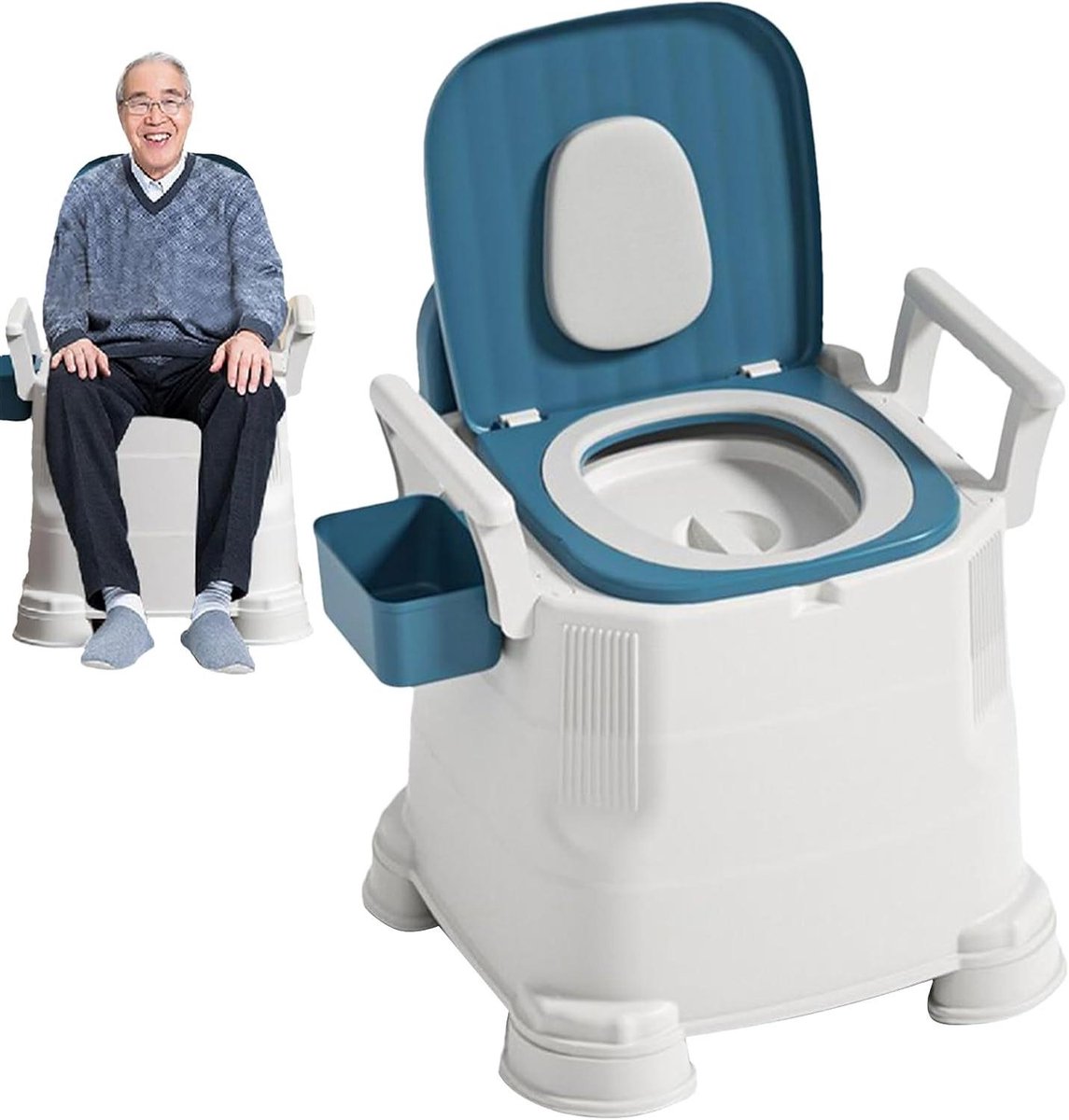 Draagbaar Toilet - Kampeertoilet Potty - Buitenactiviteiten - Geoptimaliseerde Geurbarrière - 45B x 185H cm - Wit