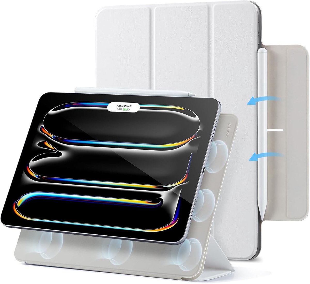 Beschermende Hoes voor iPad Pro 11 Inch (M5/M4) 2025/2024, Magnetisch met Trifold Houder en Automatische Activatie, Geschikt voor Pencil en USB-C
