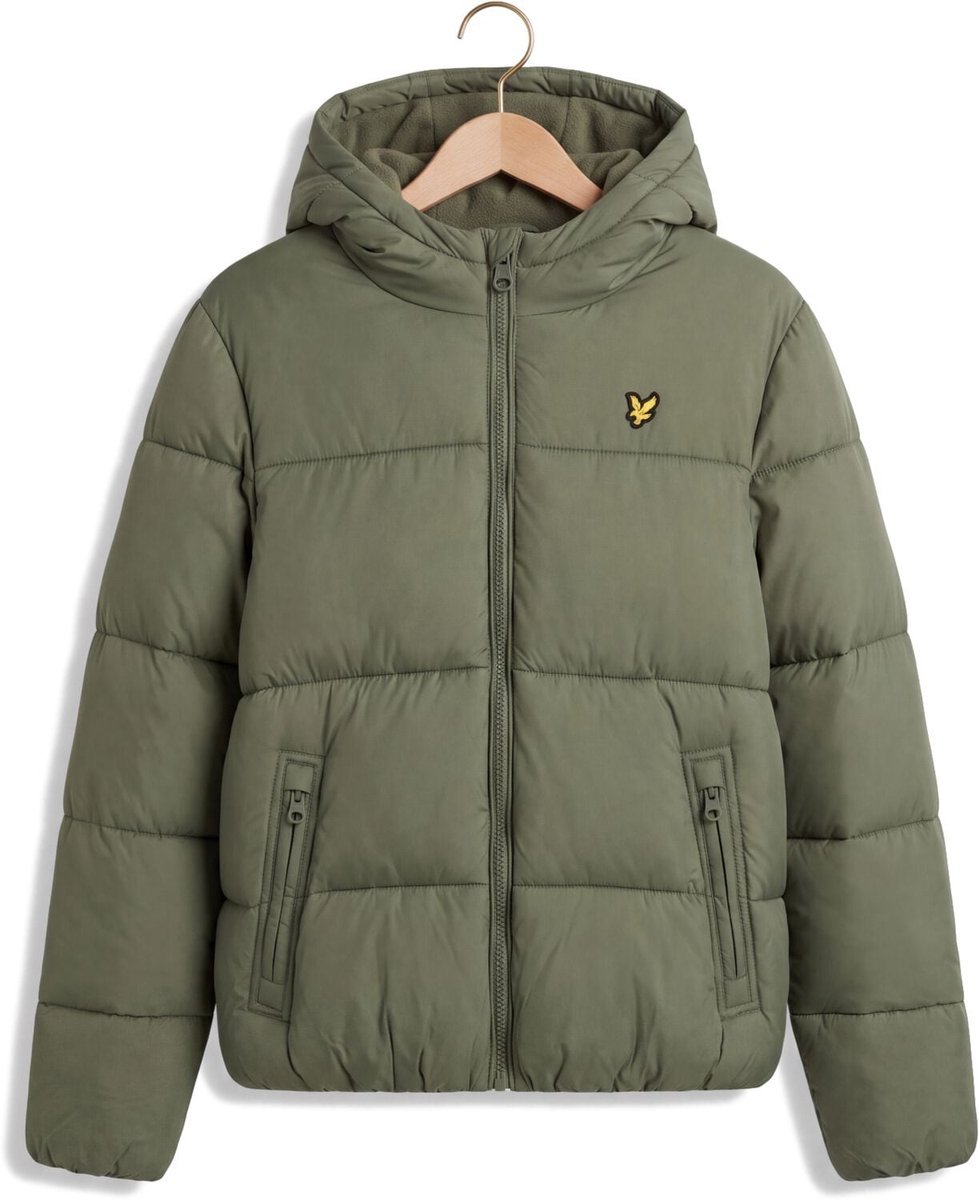 Lyle & Scott Fleece Lined Padded Jacket Jassen Jongens - Winterjas - Groen - Maat 170/176