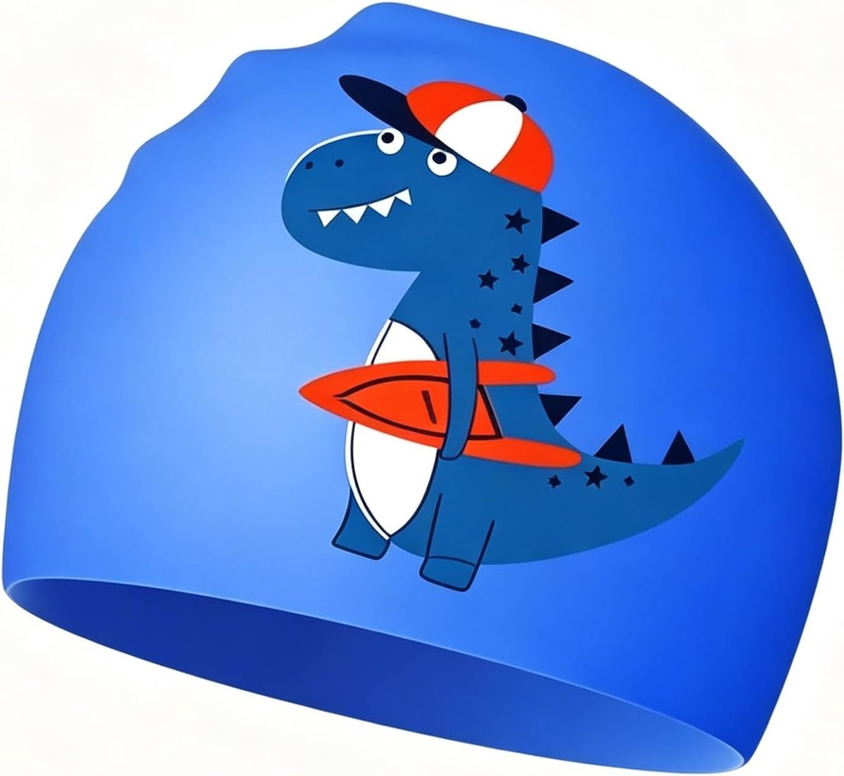 Zwemcap voor Kinderen met Coole Dinosaurusprint, Waterdicht en Antislip, Ideaal voor Zwemtraining van Jongens en Meisjes van 3-12 Jaar