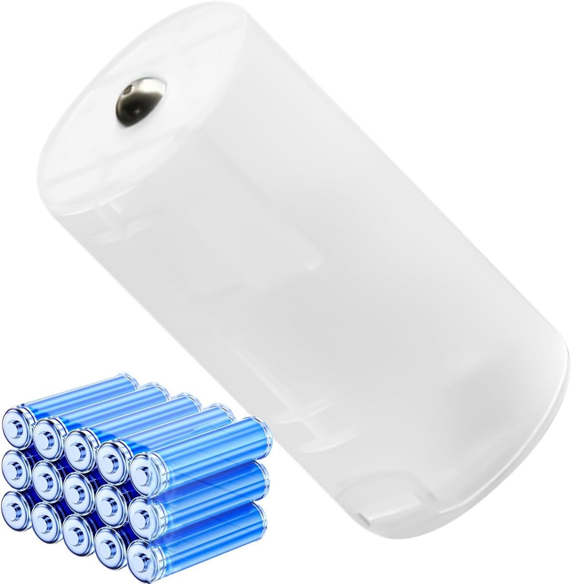 Batterij Converter AA Naar C/D - Batterij Adapter Energieomvormer - Apparaten Aandrijven - Slimme Compatibiliteit - 25x50mm & 32.5x60.2mm - Transparant