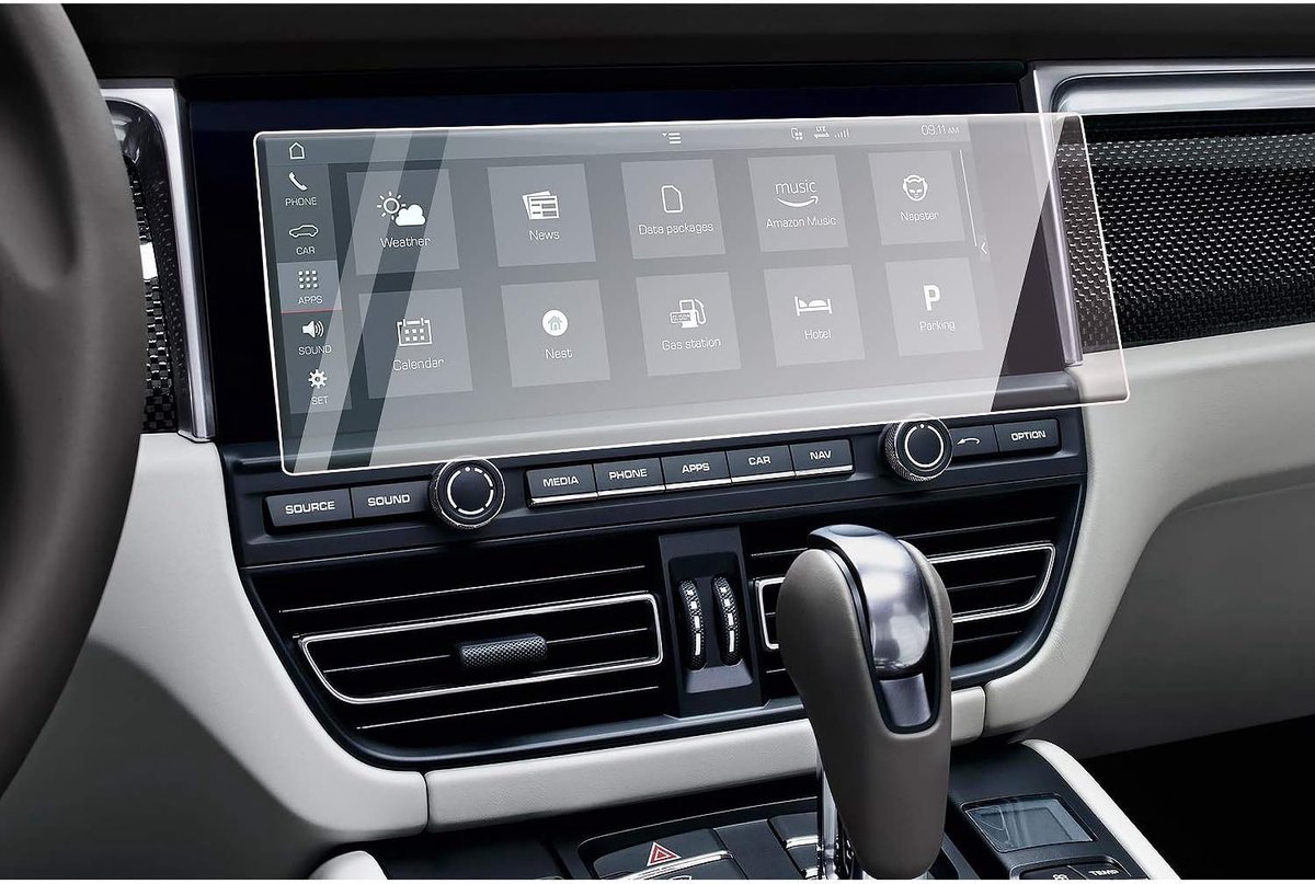 Navigatieglas Beschermfolie voor Porsche Macan 2019 - 9H Krasbestendig, Antivingerafdruk, 10.9 Inch GPS Schermbeschermer
