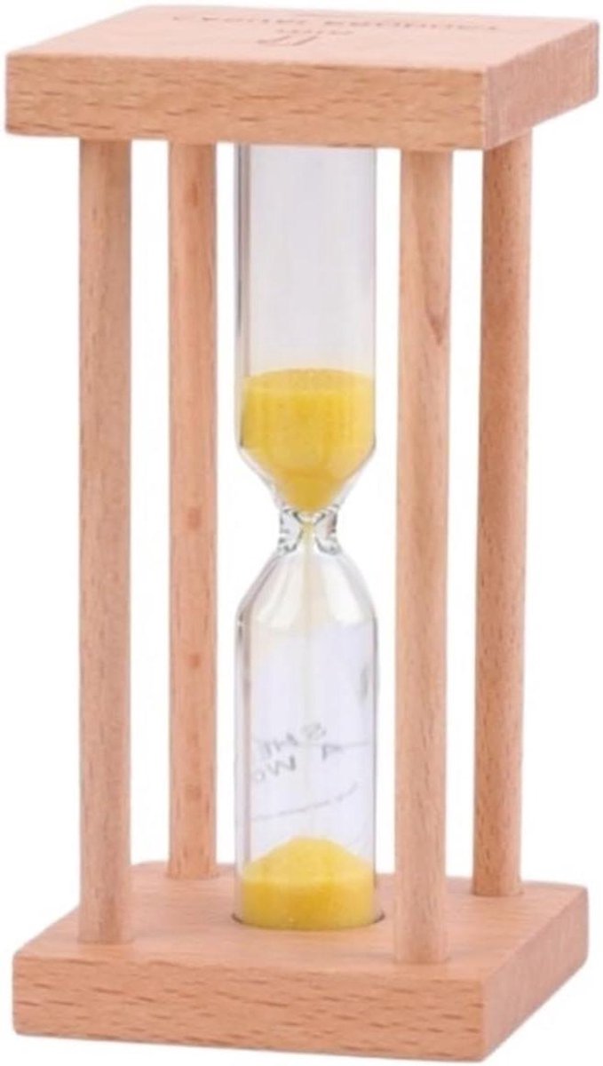 Zandloper Houten Timer - Zandklok Keuken - Tijdmanagement Hulpmiddel - Vierkante Houten Pilaren - 10 x 10 x 10 mm