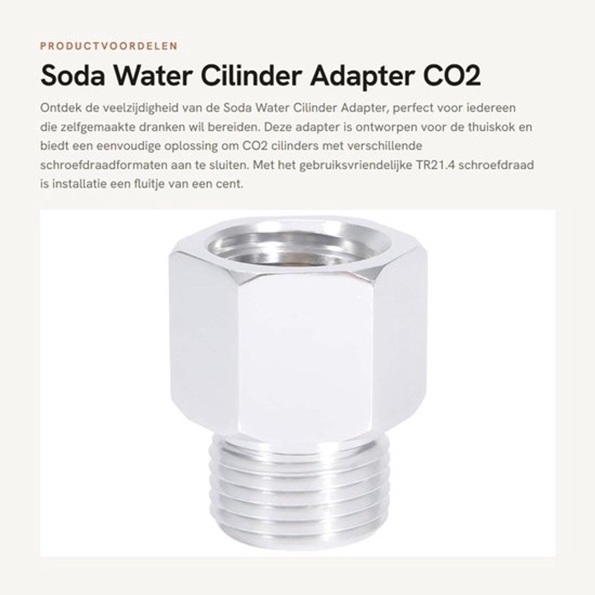 Soda Water Cilinder Adapter - CO2 Cilinder Tank Regulator - Geschikt voor Huishoudelijke Gebruik - Eenvoudig te Installeren - Professione...