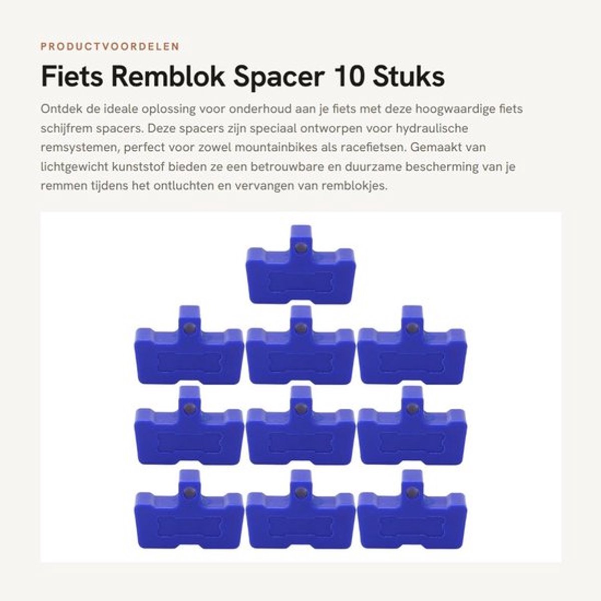 Remblok Spacer 10 Stuks - Fiets Schijfrem - Kunststof - Hydraulische Rem - Lichtgewicht - Slijtvast - Remspacer