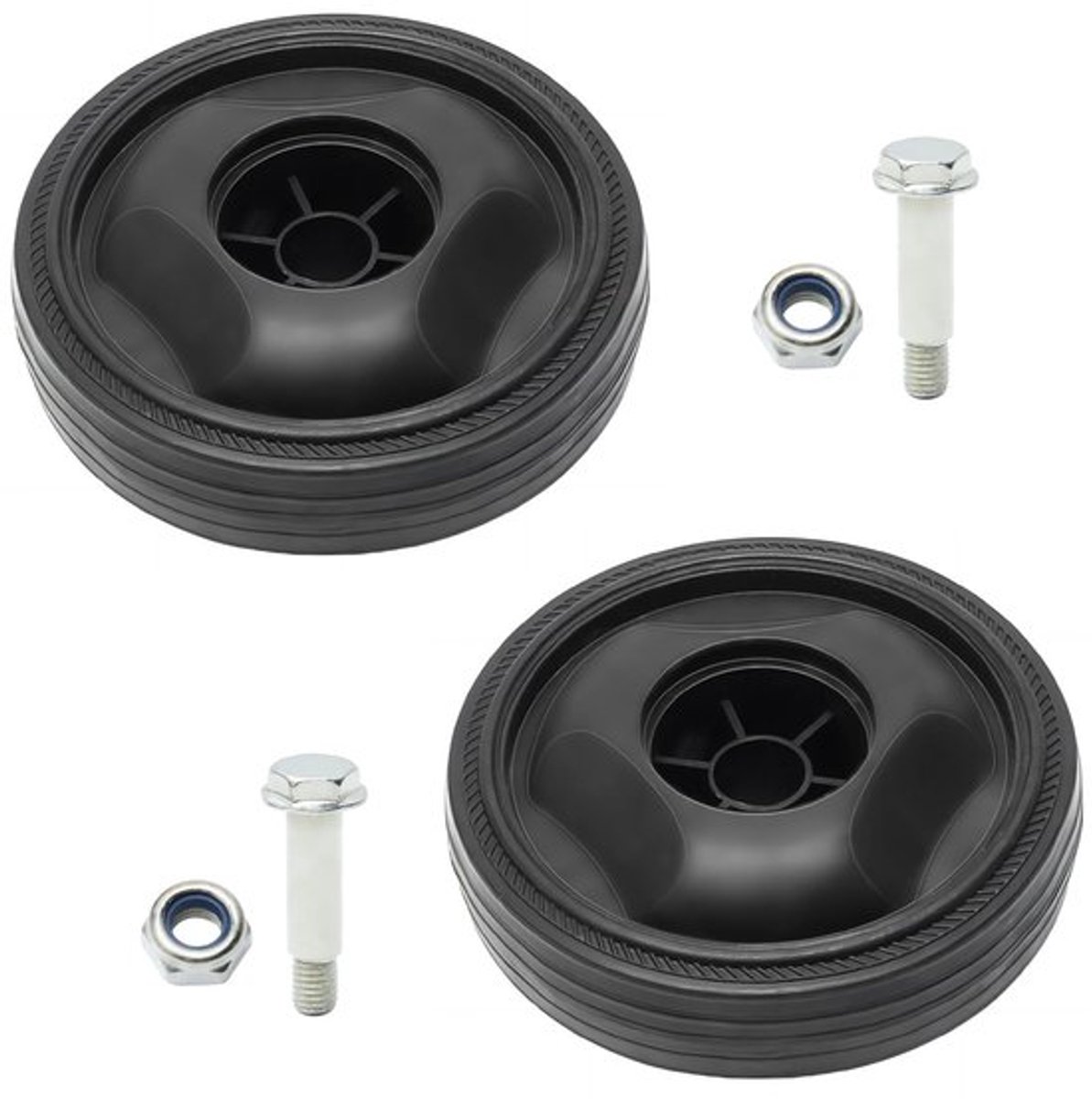 Wiel Zwart 115mm Buiten Dia - Luchtcompressor Wiel - 2 Stuks - Dikte 28mm - Middengat Diameter 16mm - Eenvoudig te Vervangen - Vervangwiel