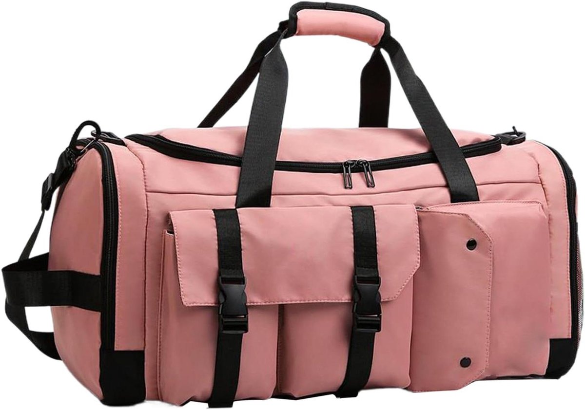 Reistas Dames - Sporttas Gymtas - Weekend Trips - Waterdicht Met Vakken - 56x29x27cm - Roze