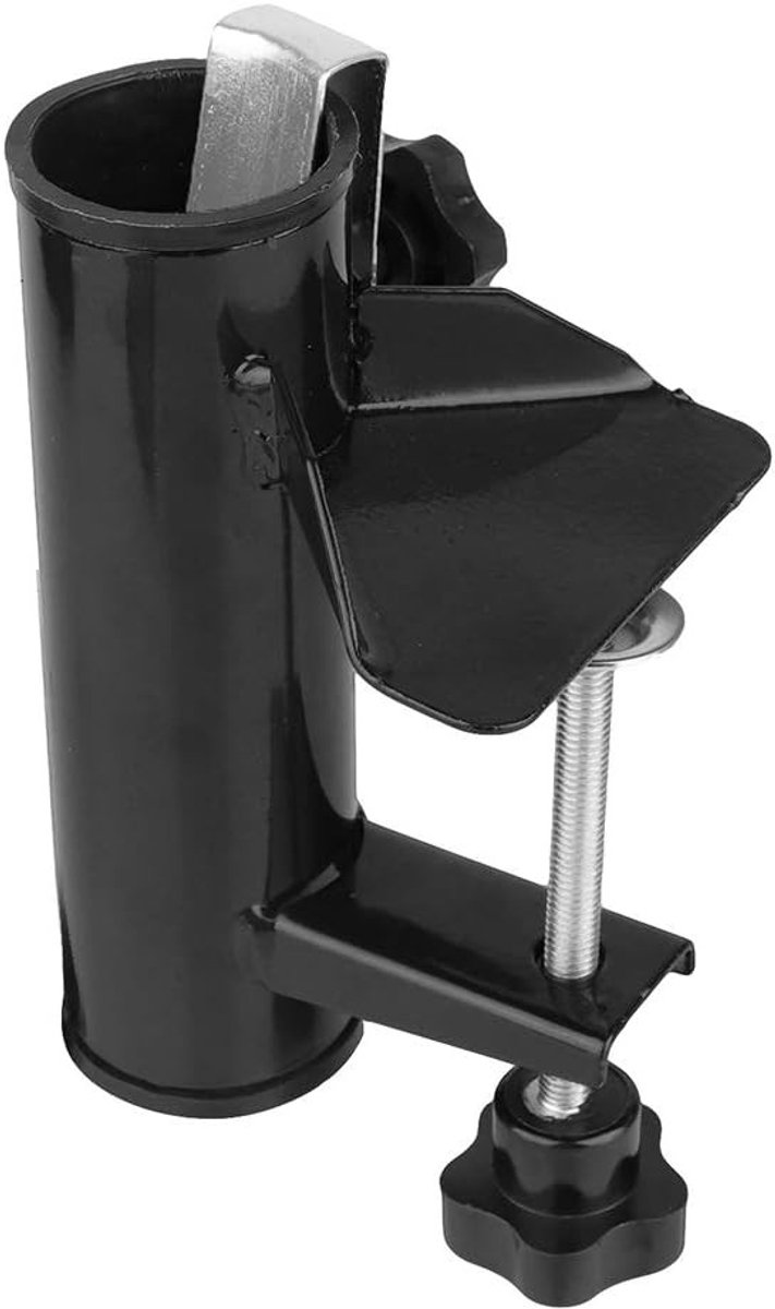Parasolhouder voor balkon - Zwart - 19-38 mm - Stalen Balkonparasolhouder - Compact en Ruimtebesparend