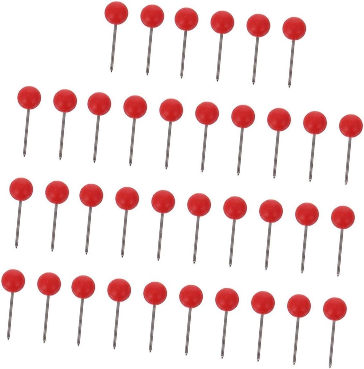 Plastic Punaises - Decoratieve Spelden - Kaarten Bevestigen - Beschadigt Kaarten Niet - 16 mm - Rood