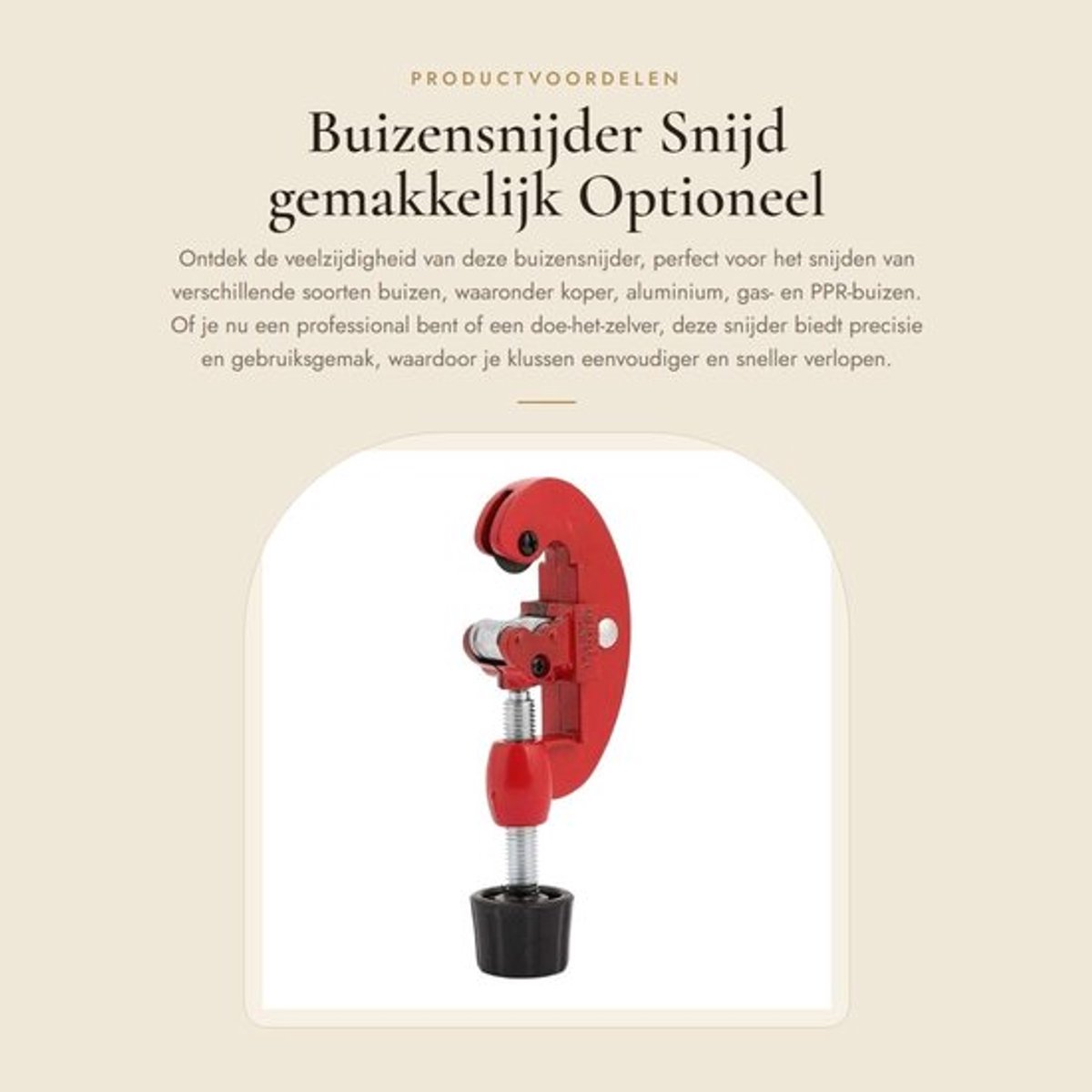 Buizensnijder Optimaal voor Koperen/Aluminium - Gasbuis - PPR-buis - Snijbereik 3-64 mm - Mangaanstaal - Lichtgewicht 166-500 g - Pijpsnijder