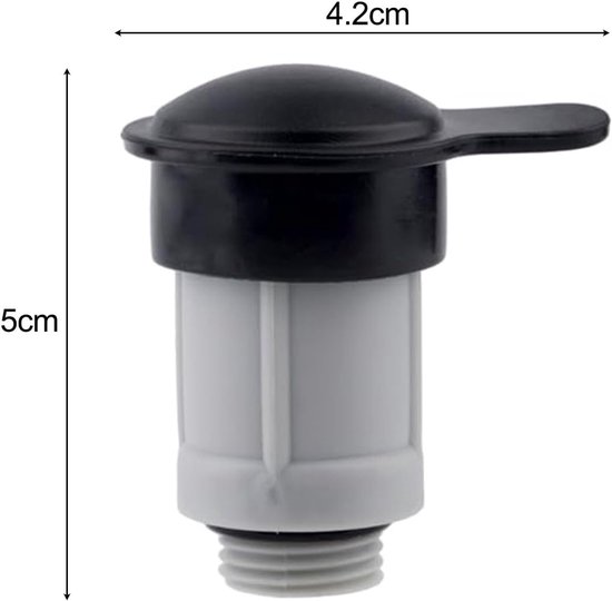 Zwembad Ventiel Set - Reparatieset Onderhoudskit - Zwembad Reparatie - Complete Set - 4.7 cm - Zwart — afbeelding 3