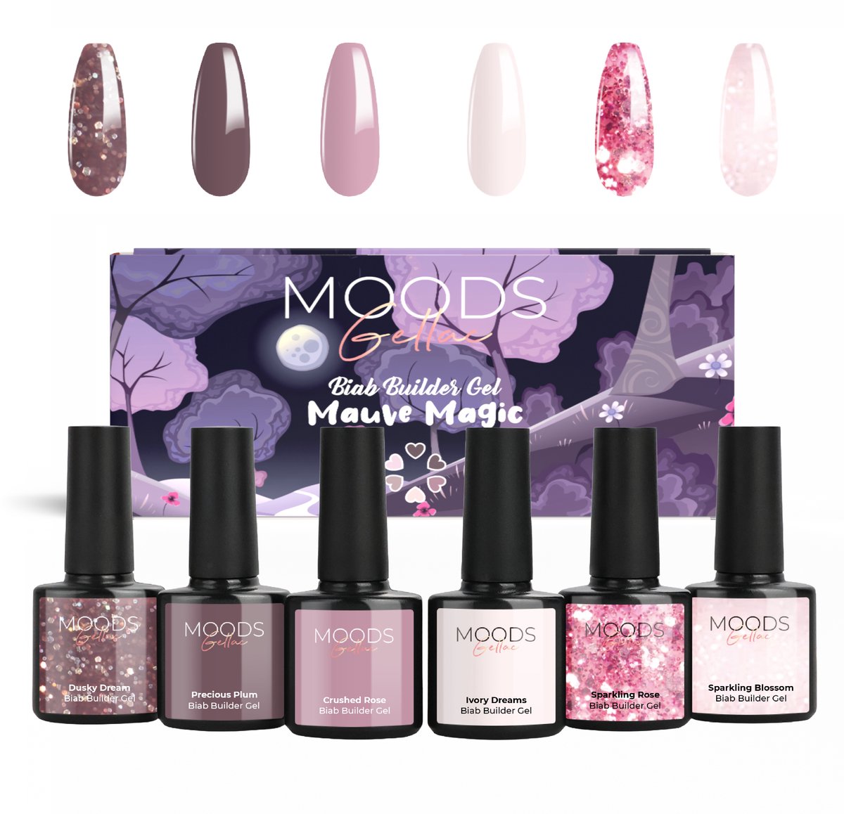 Moods Gellac BIAB - Builder in a Bottle – BIAB Nagel Builder Gel - Mauve Magic - HEMA & TPO Free