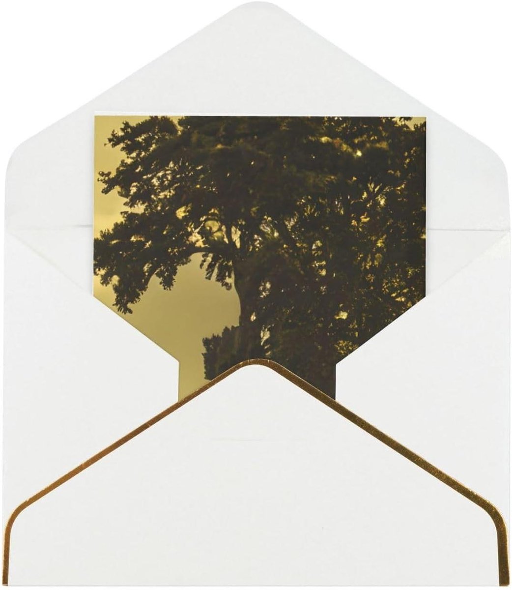 Wenskaarten Paardenprint - Uitnodigingen Bedankkaarten - Feestelijke Communicatie - Gouden Randdecoratie - 115 cm x 16 cm - Wit