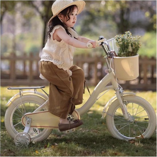 Kinderfiets met mand en pomp - Meisjesfiets loopfiets - Leren fietsen - Lichtgewicht koolstofstaal frame - 12 inch - Lila — afbeelding 2