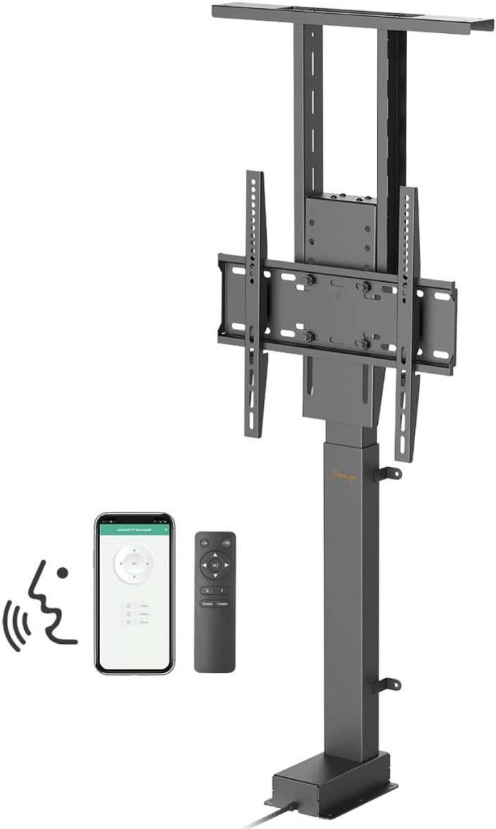 TV Lift Houder - Gemotoriseerde Beugel - Verborgen TV - App en Spraakbesturing - 32 tot 55 inch - Zwart