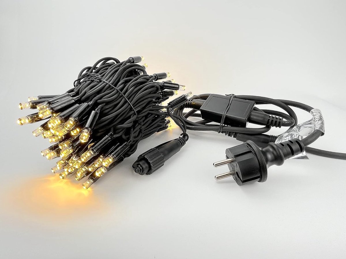 Buitenlampjes - LED Basis Lichtsnoer - Warmwit - 10 m - Zwarte Kabel - Voor Binnen en Buiten