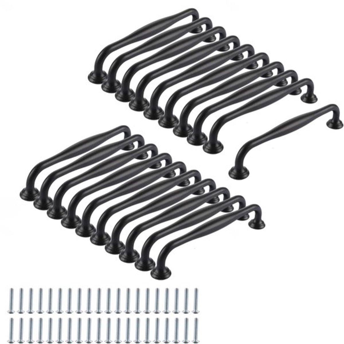 Meubelknoppen 20 Stuks - Zwarte Kastknoppen - 128mm Gatafstand - Ergonomisch Ontwerp - Duurzaam Aluminium - Voor Diverse Meubels - Kastgrepen