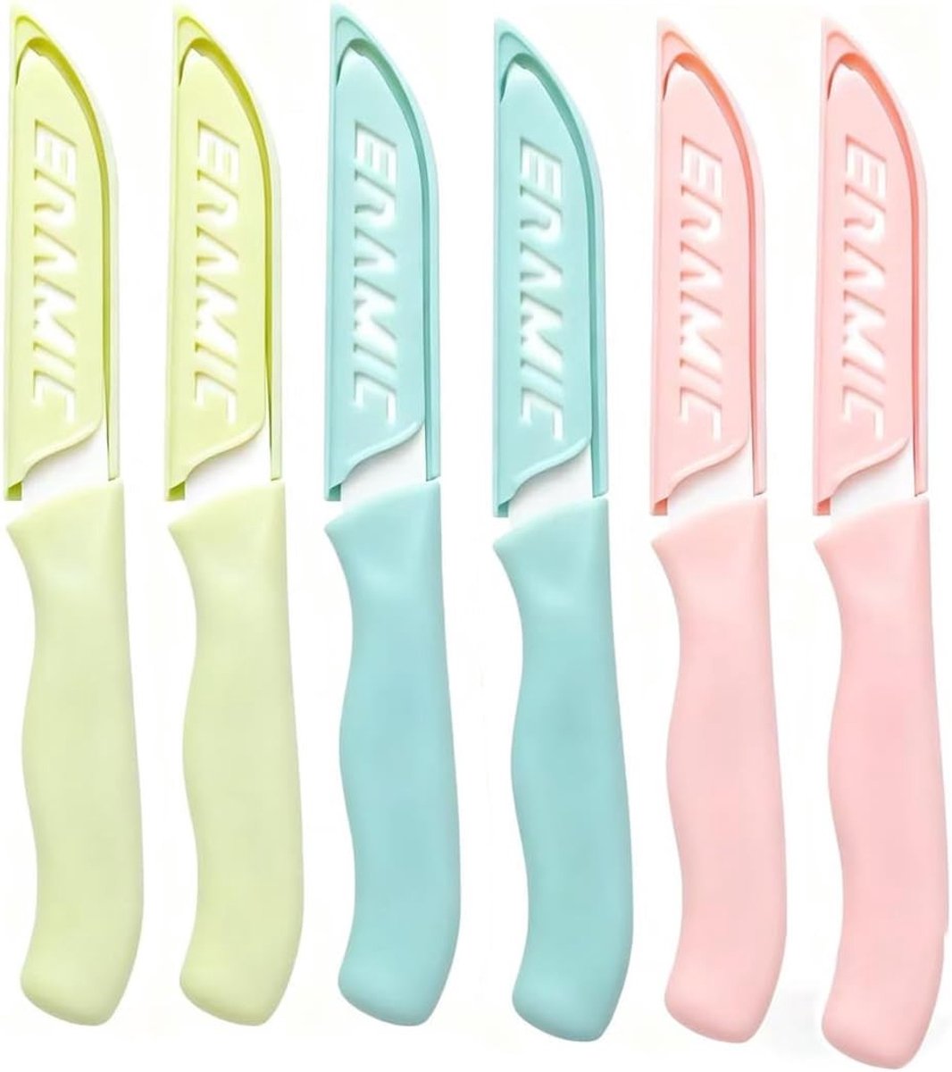 Keramische Keukenmessen Set - 10 cm - Ergonomische Handgrepen - Lichtgewicht en Hygiënisch - Voor Groenten, Fruit en Brood