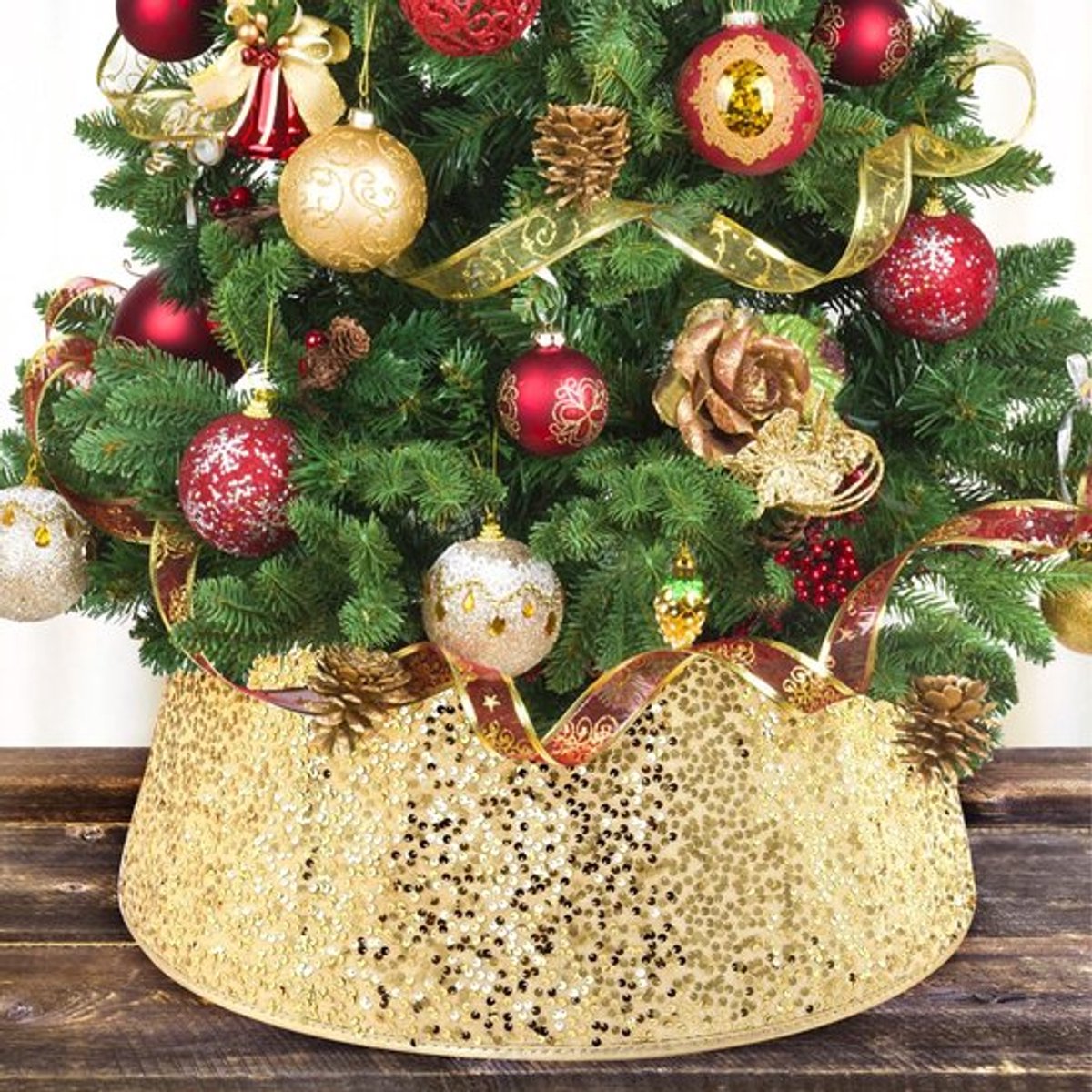 Kerstboomrok 60 cm - Kerstboomstandaard - Afdekking - Veelkleurig - Decoratie voor Dennenboom - Stofmateriaal - Kerstboomdeken