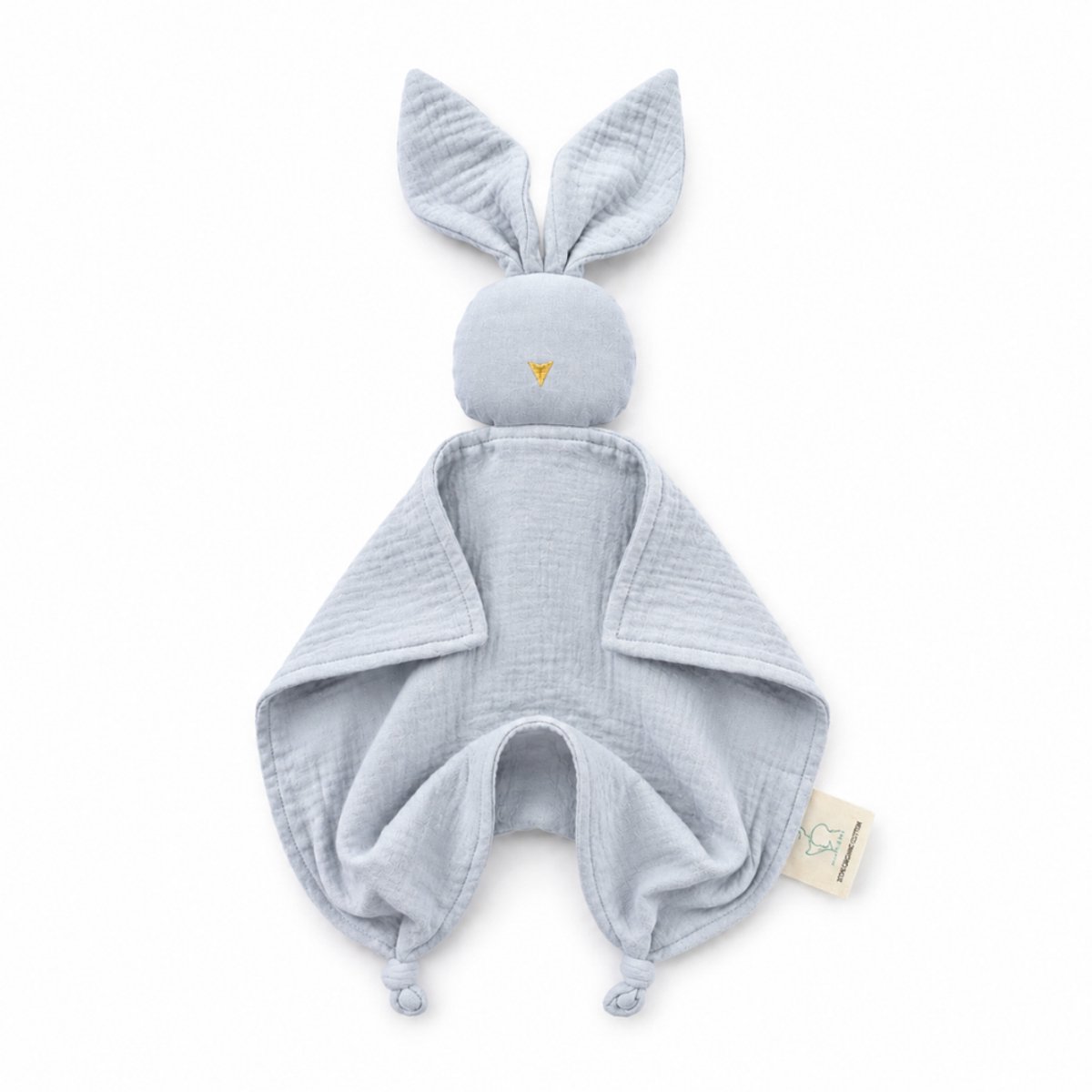 MijnNami Knuffeldoekje Baby Konijn – Hydrofiel Biologisch Katoen – Tutteldoekje – Morning Blue