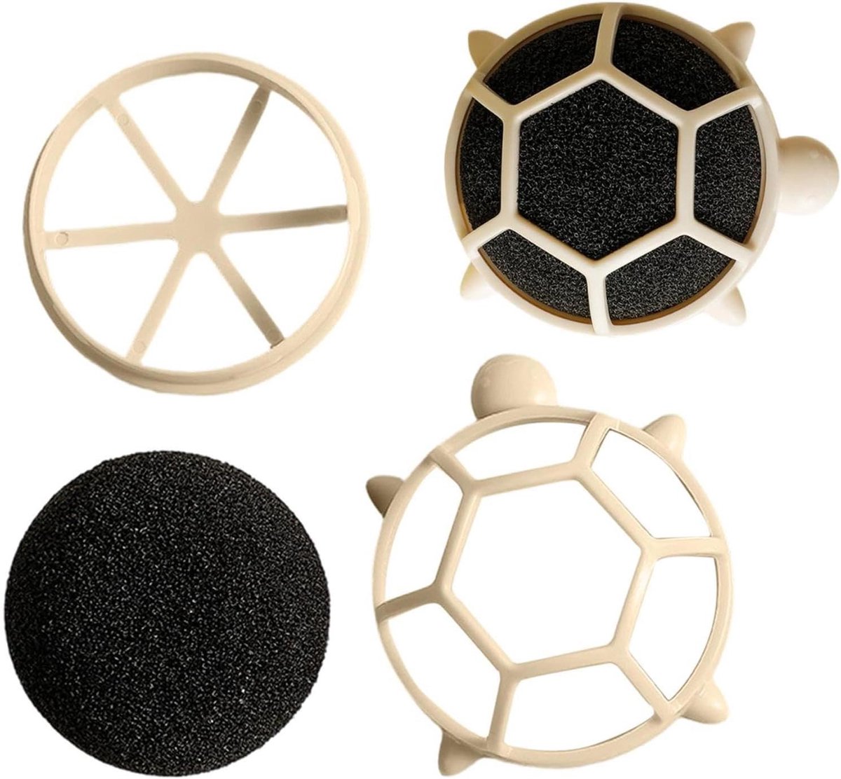 Dierenhaar Verwijderaar - Pluisvanger Wasgoed - Schoon Wassen - Schildpadvormig Ontwerp - 2 Stuks - Wit