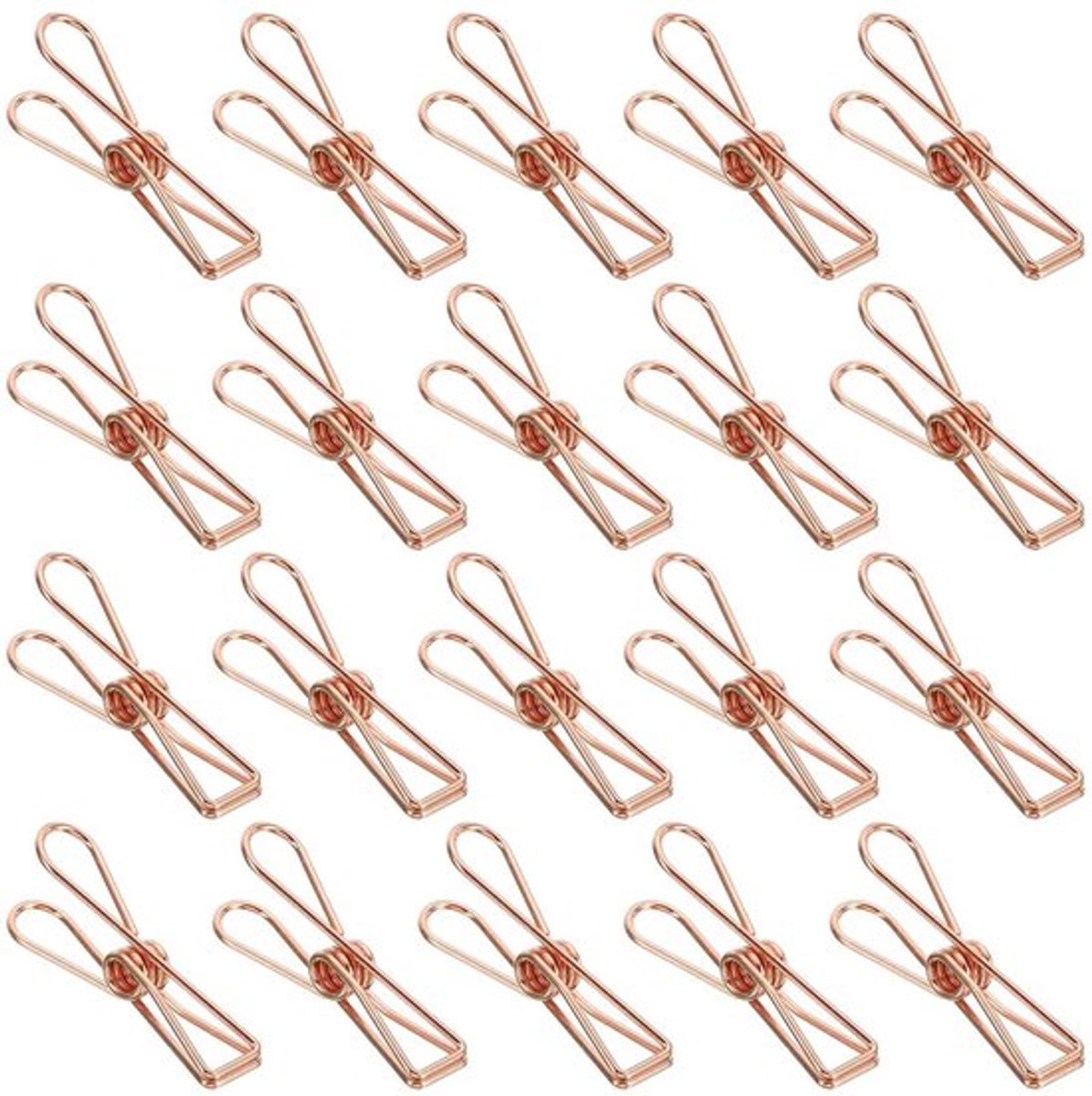 Papierclips 50 Stuks - Mini Binder Clips - Metalen Klemmen - Multifunctionele Kantoorbenodigdheden - Roze Goud - 32mm Formaat - Kantoorclips