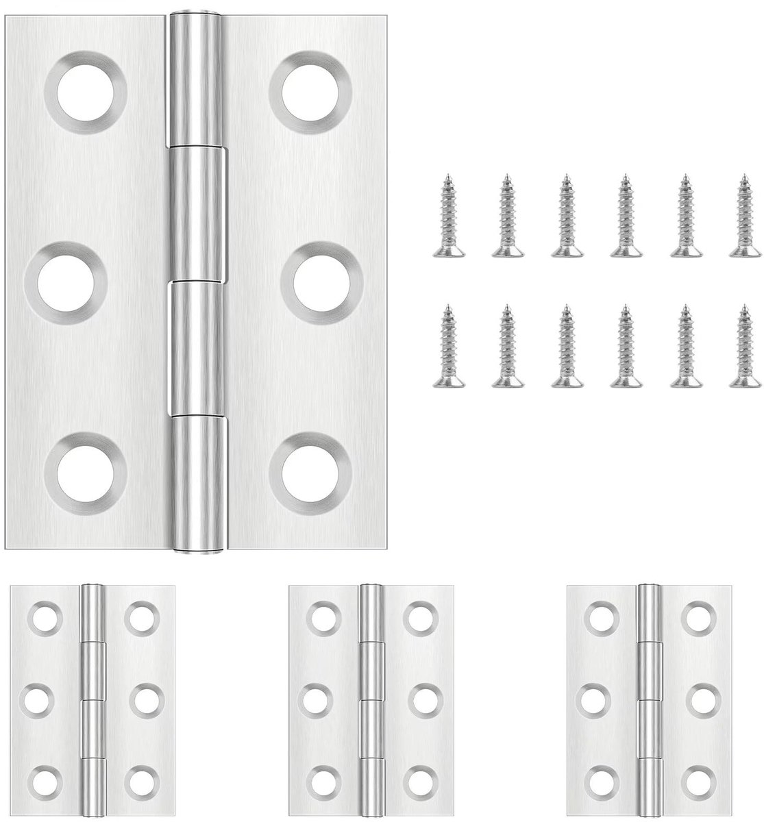 Set van 8 Vouwbare Scharnieren 68mm x 38mm van Roestvrij Staal