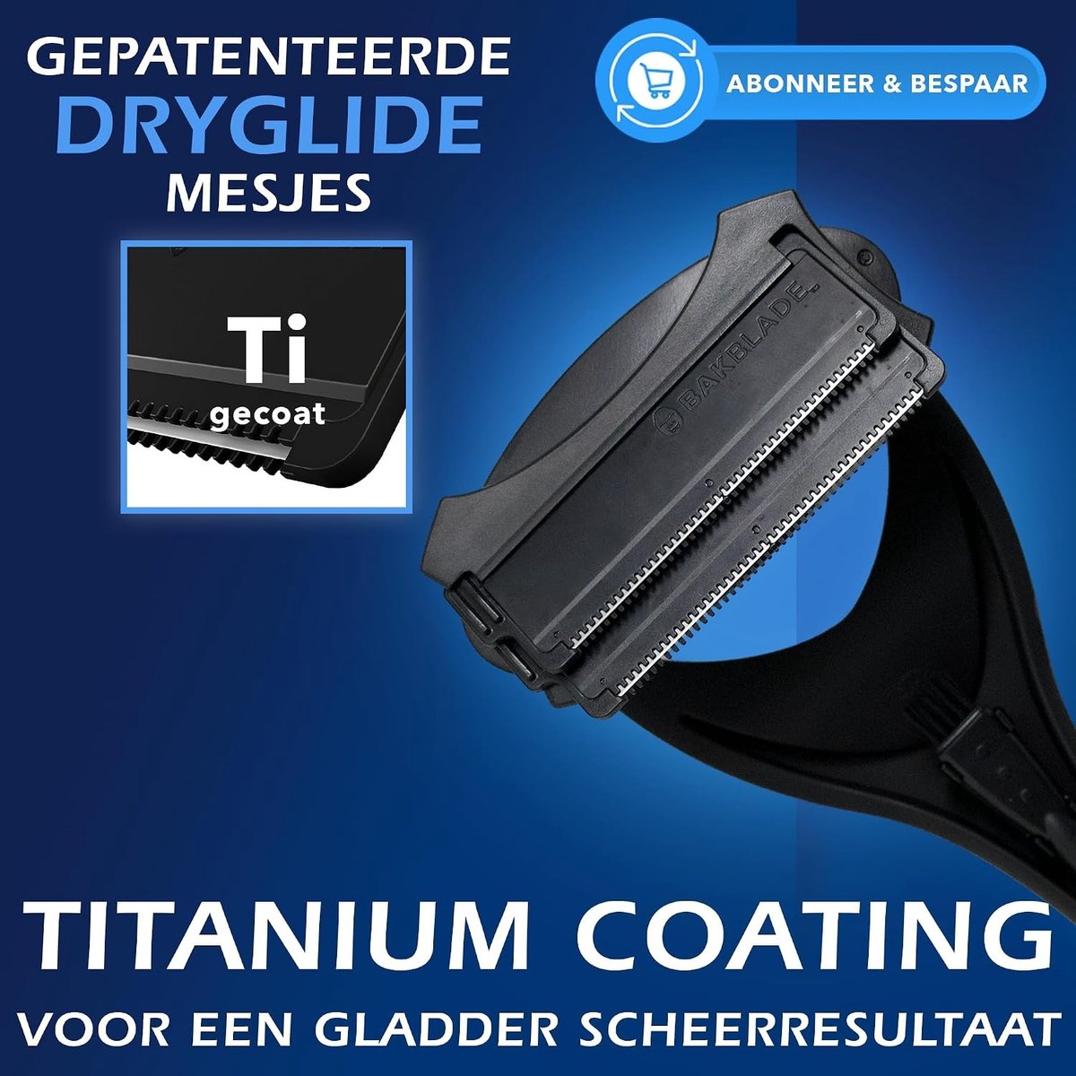 Scheerapparaat voor mannen - Zwart - Ergonomisch S-vormig - Draadloos Body Groomer met Reservemesjes - Voor Rug, Borst en Armen