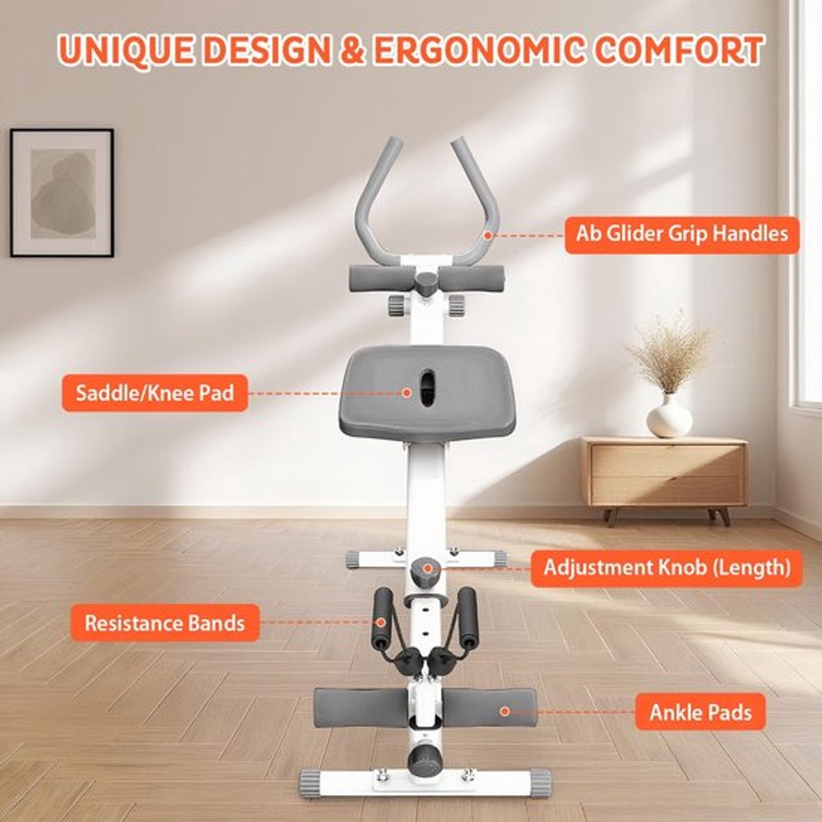 Roeitoestel 4-in-1 - Inklapbare Roeimachine/Beenpersmachine - Fitnessapparaat voor Thuis - Indoor Toestel - Max. 120 kg Belastbaar - Comfortabele Rugleuning