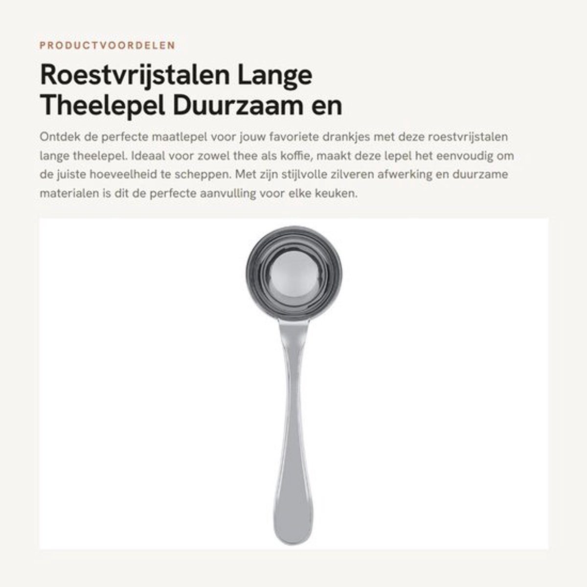 Maatlepel 15 ml - Maatlepel Set - Maatlepels RVS - Koffiemaatlepel - Theemaatlepel - Lange handgreep - Koffielepel