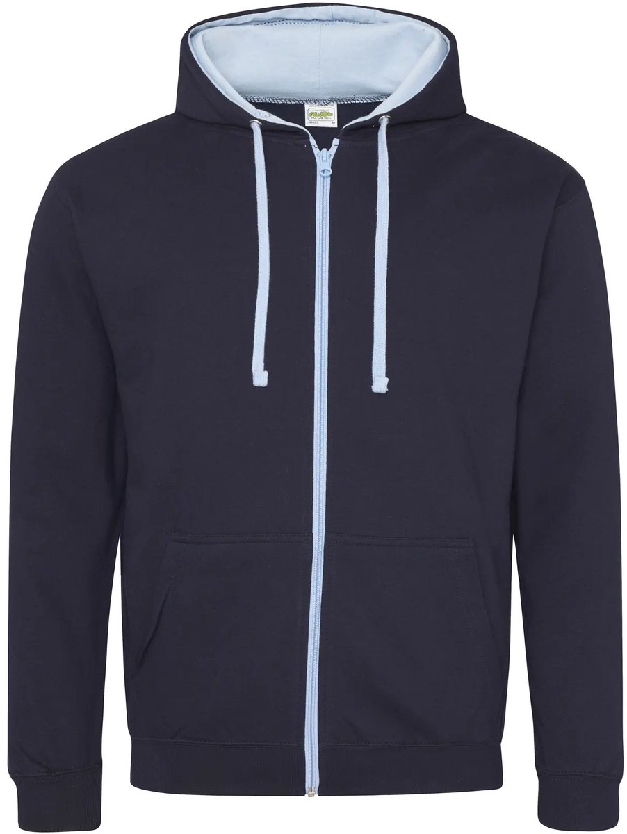 Just Hoods Varsity Zoodie JH053 NEW FRENCH /SKY XXL Marineblauw