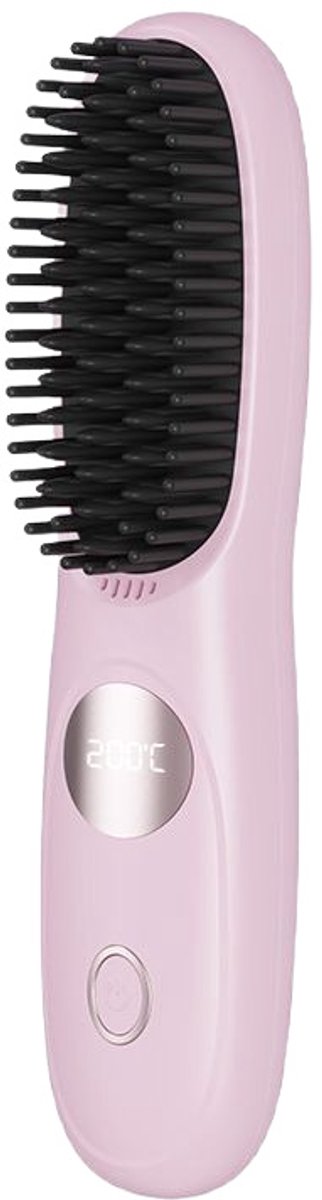 carmdering - Stijltang - Draadloze Stijltang - Mini Stijltang - Haarstijlkam - Snelle Keramische Verwarming - LED Digitale Weergave - Keramisch Materiaal - Compact en draagbaar - Ideaal Voor Onderwegs Reizen - 1 Stuk(roze)