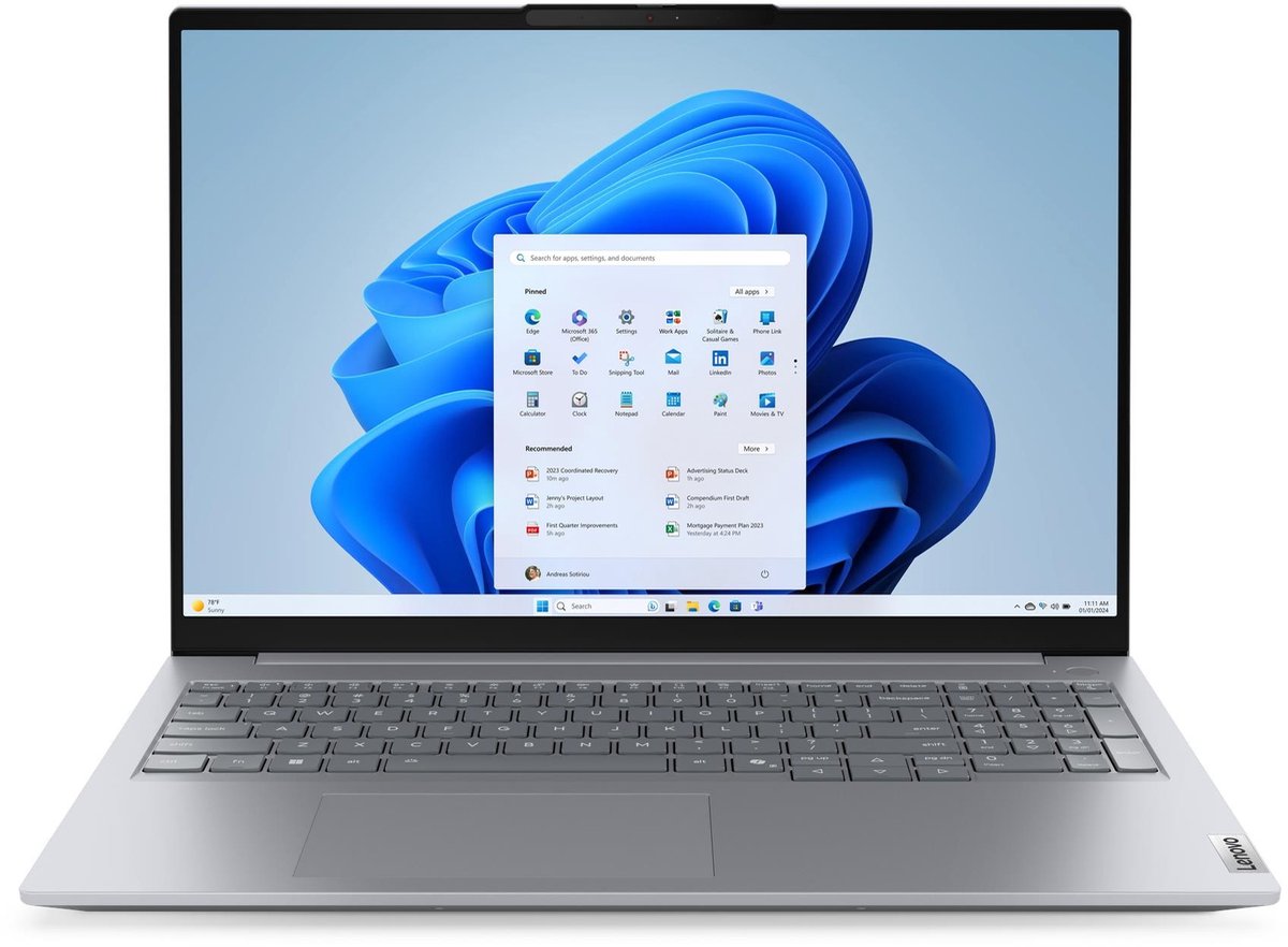 Lenovo ThinkBook 16 G9 IRL Intel Core 5 210H Laptop 16" WUXGA 8GB DDR5 512 GB SSD Wi-Fi 7 - Grijs - Windows 11 Pro - 3 Jaar Garantie