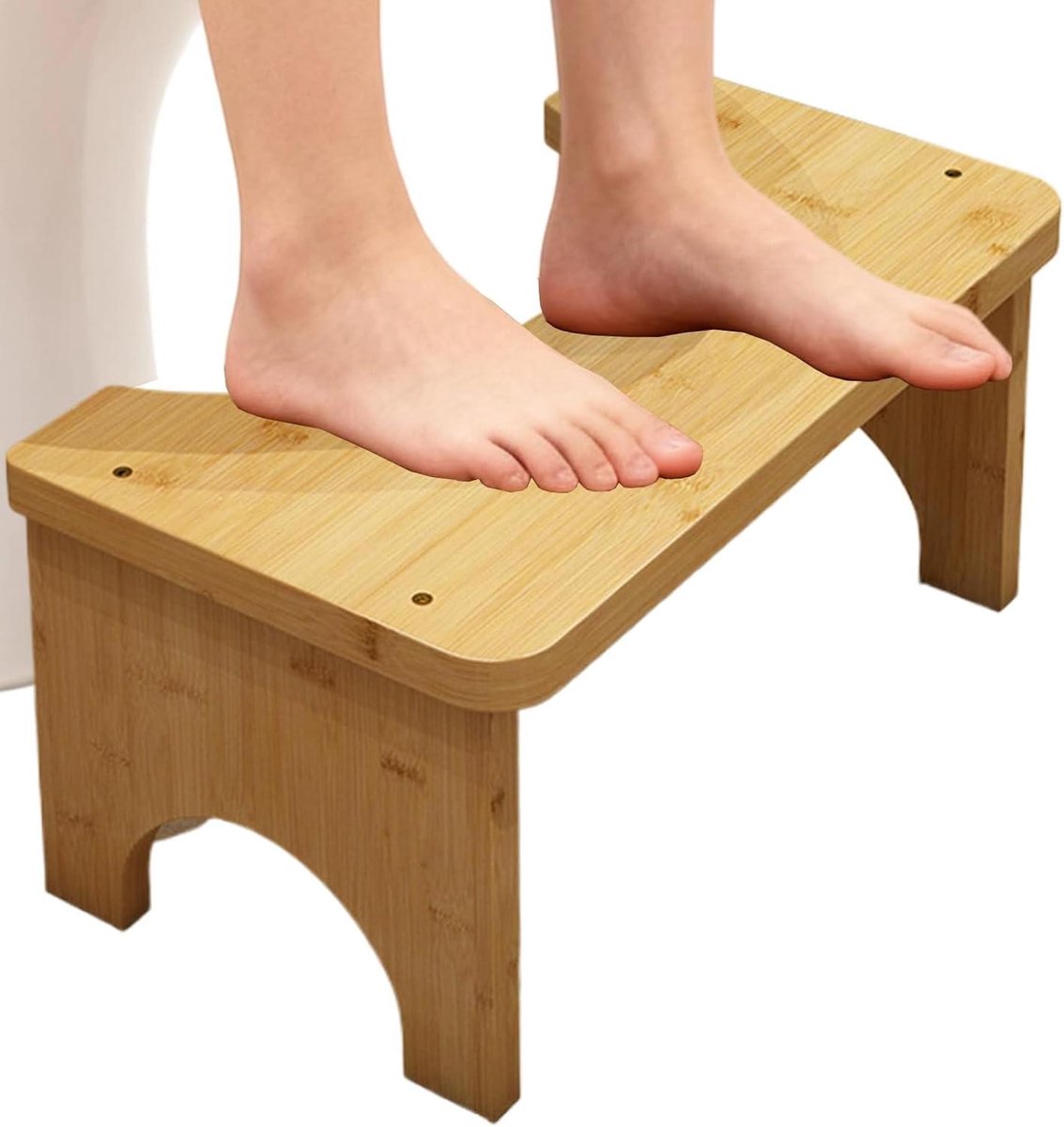 Houten Toiletkruk - Potty Stapel - Comfortabel Toiletbezoek - Geoptimaliseerde Zithoek - 37x20x17cm - Houtkleur