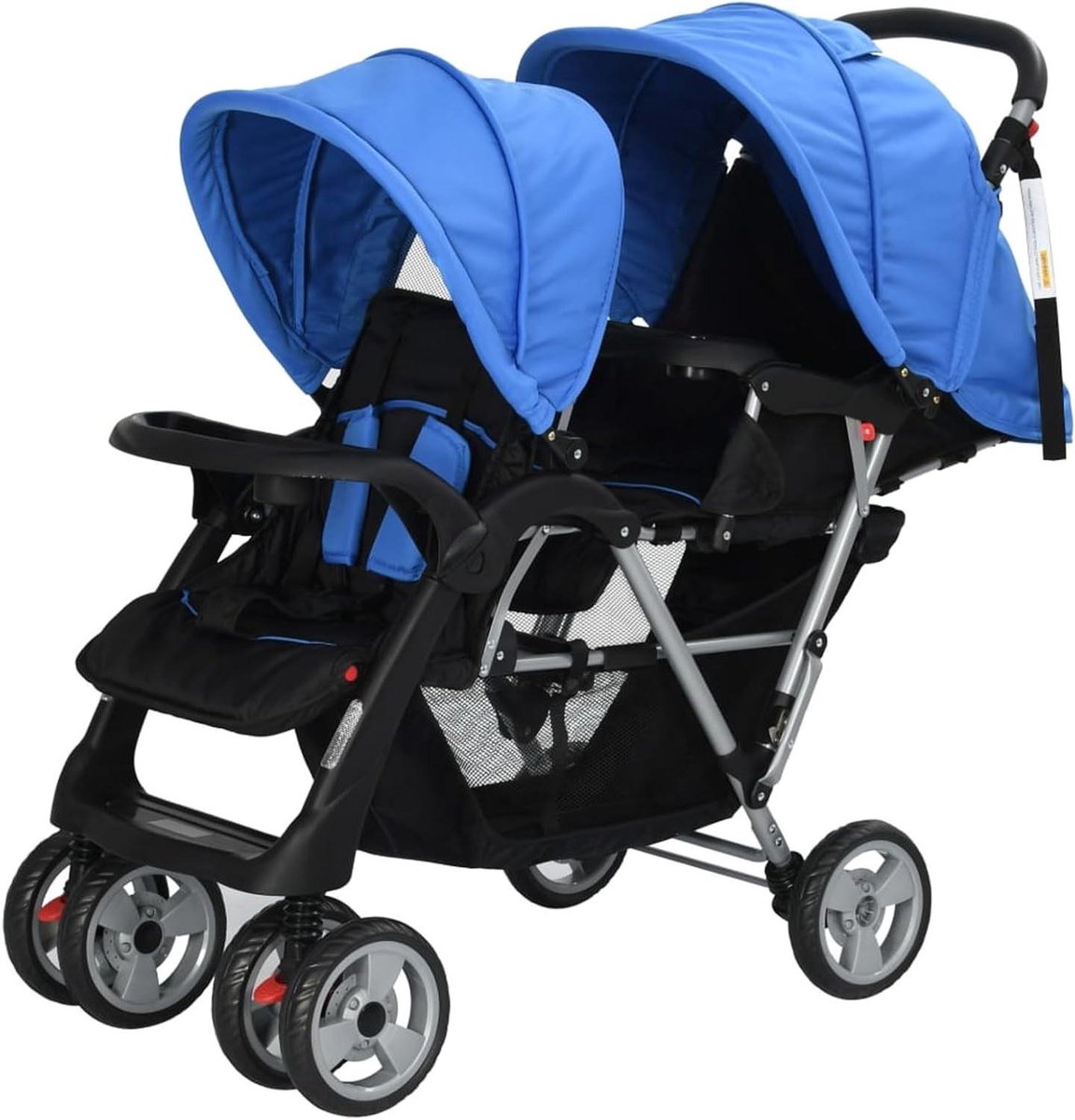 Tandem Kinderwagen - Broer en Zus Wagen - Wandelen met twee - Opvouwbaar Ontwerp