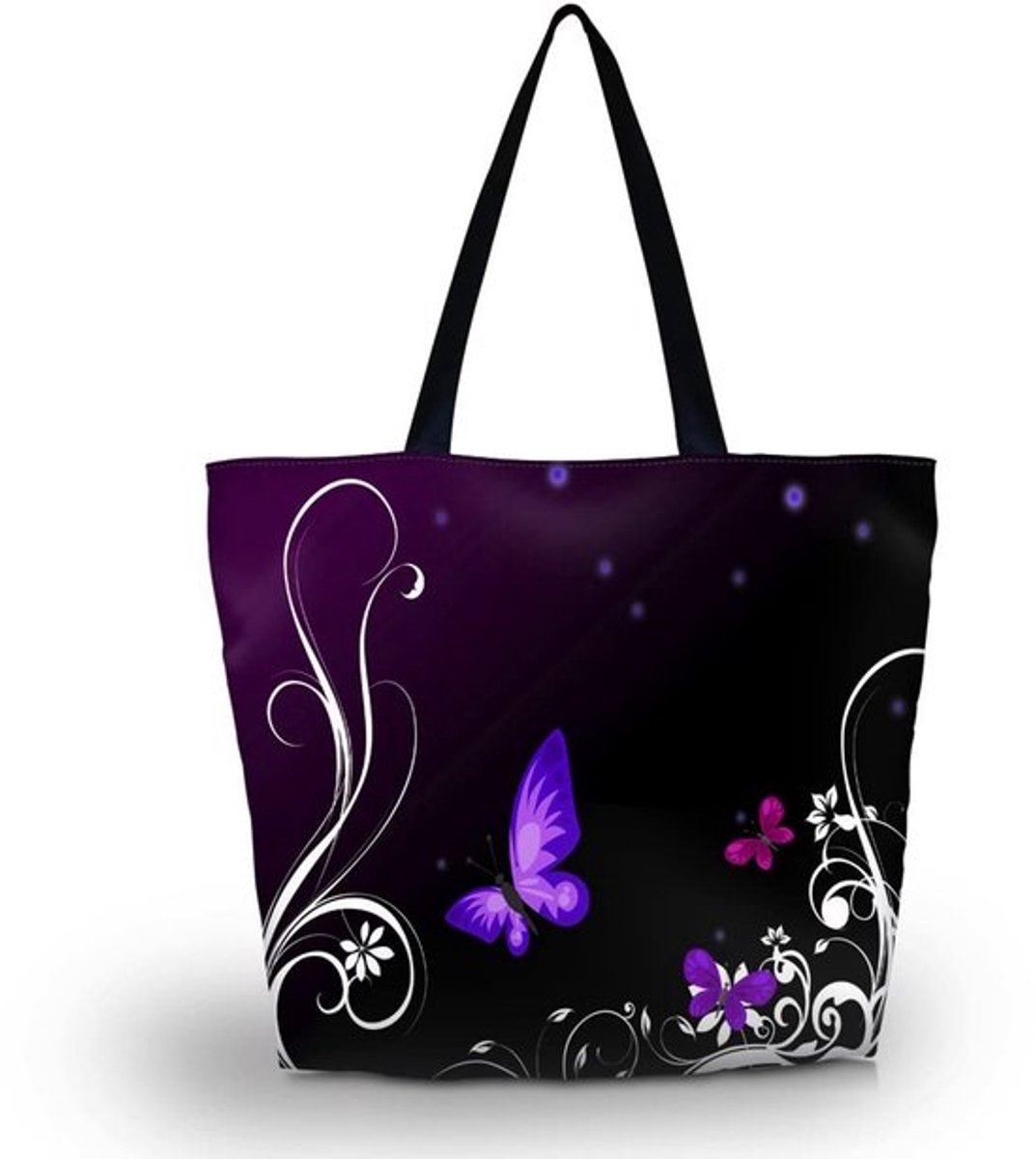 Tote Tas - Opvouwbaar - Met Rits - Schoudertas - Handtas - Grote Opbergruimte - Zacht Polyester 43x35x10 cm - Boodschappentas