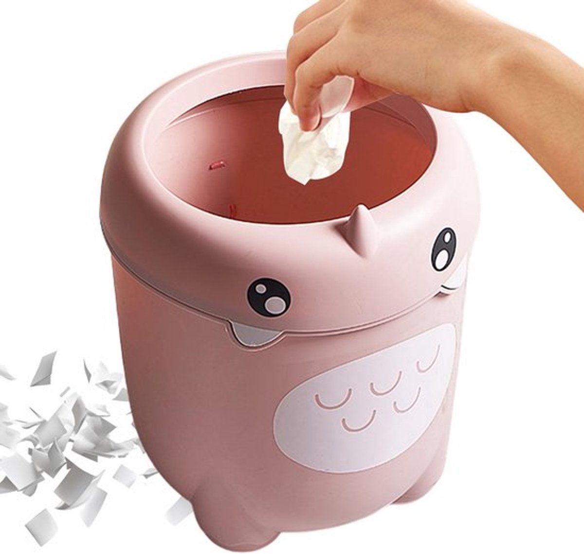 Prullenbak Schattig Ontwerp - Afvalbak 30 Liter - Multifunctionele Opbergmand - Compacte Afvalemmer - Geschikt Voor Keuken/Woonkamer - Materiaal PP