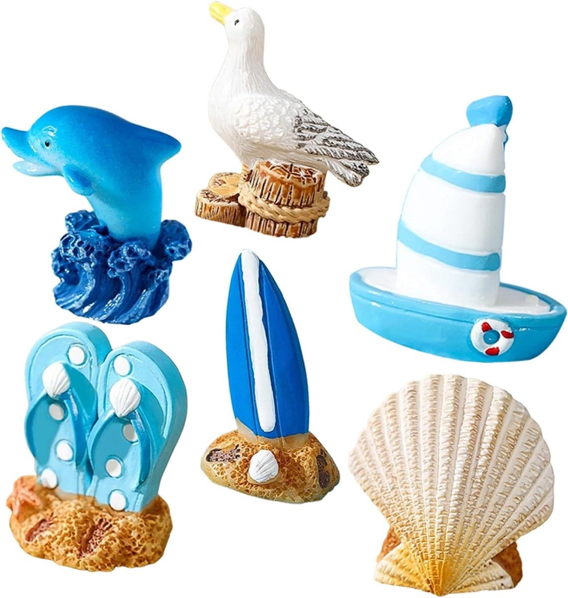 Microlandschap Ornamenten - Zee Decor Beeldjes - Tuin Bureau Decoratie - Levensgetrouw Hars Ontwerp - 4.1x2.3CM - Diverse Kleuren