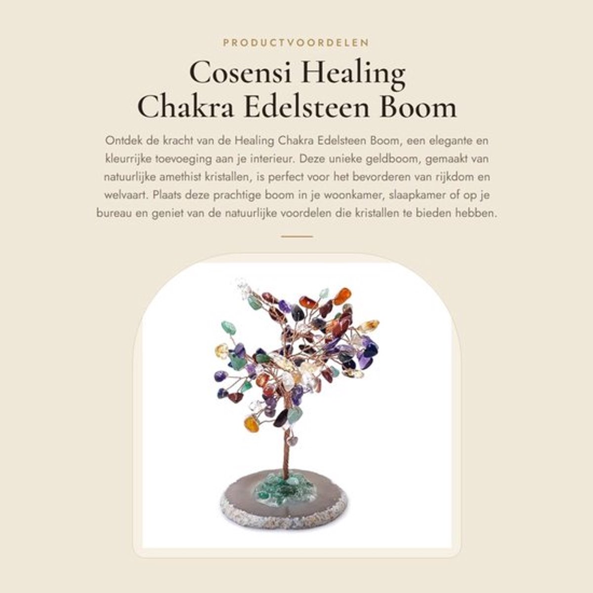 Edelsteenboom Elegante Amethist - Feng Shui - Chakra Healing - Geluk - Welvaart - Natuurlijke Kristalstenen - Geldbom