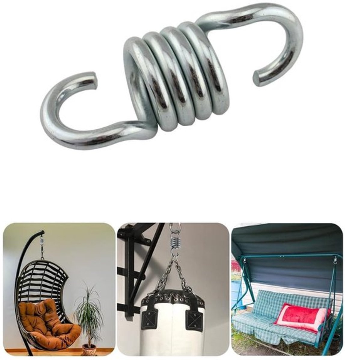 Hangmatveer Verstevigd - Ophangveer Rolluik - Draagvermogen 500 kg - Gegalvaniseerd Staal - Schokabsorberend - Weersbestendig
