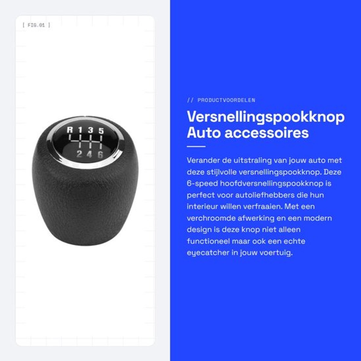 Versnellingspookknop Hoofd 6 Speed - Pookknop - Universeel - Auto - Compatibel met 2008-2012 - Hoogwaardige kwaliteit - Versnellingspook
