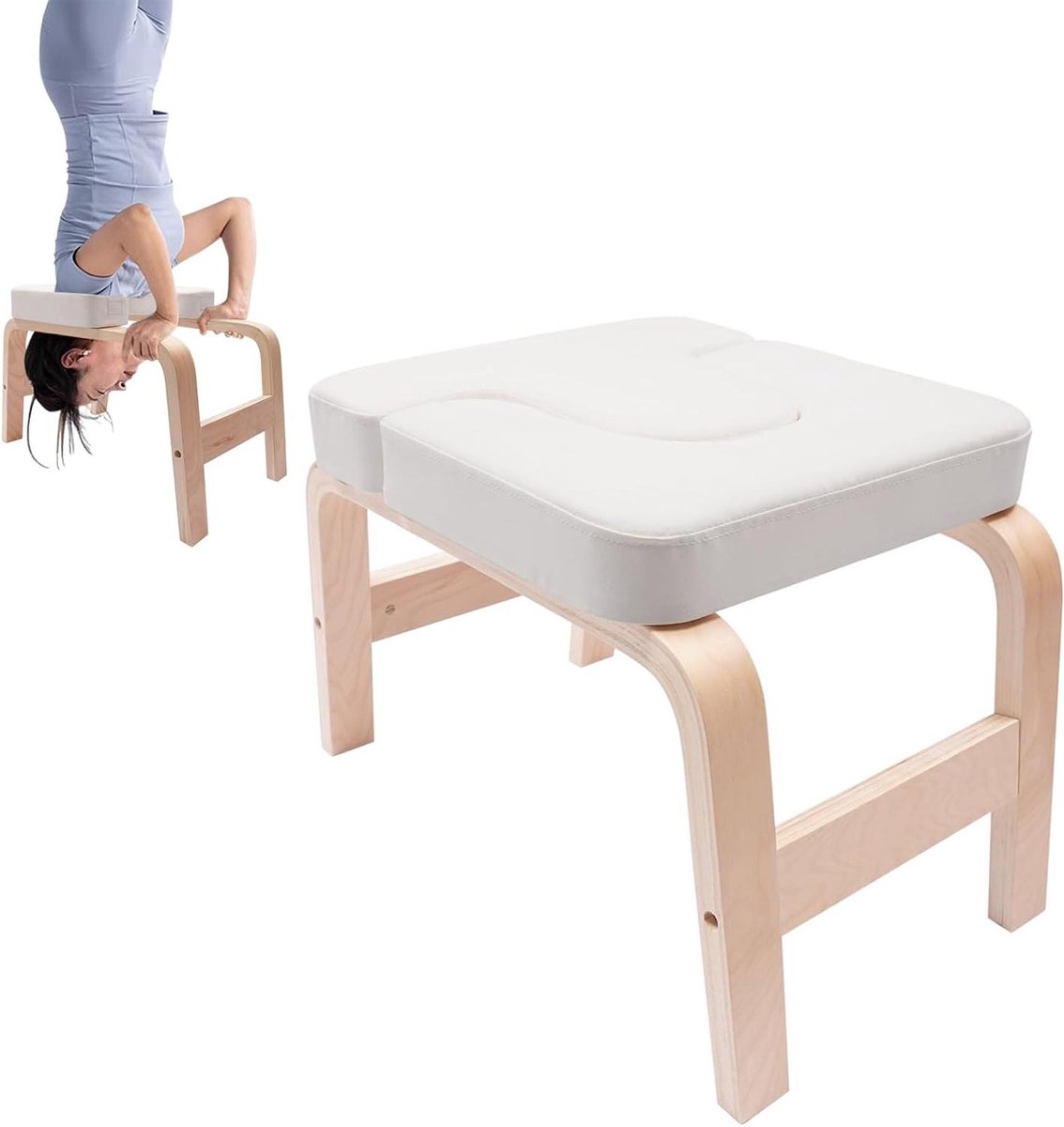 Yoga Hoofdstand Kruk - Inversie Bank Yogastoel - Hoofdstand Oefenen - Veilige Nekondersteuning - 64 x 36 x 40 cm