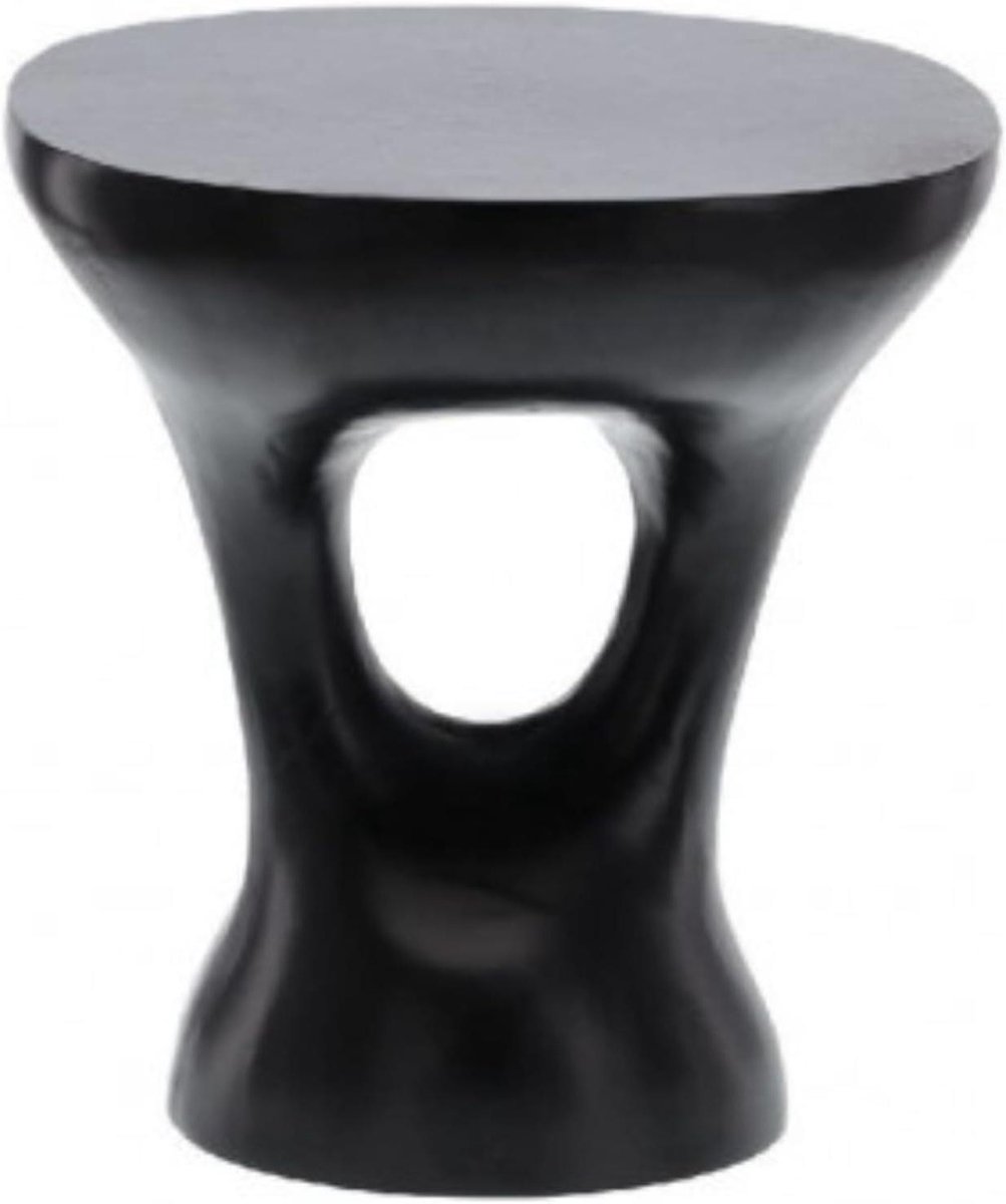 Salontafel Amelie - Bijzettafel Aluminium - Woonkamer Decoratie - Uniek Uitgesneden Basis - 43x40x46 cm - Zwart