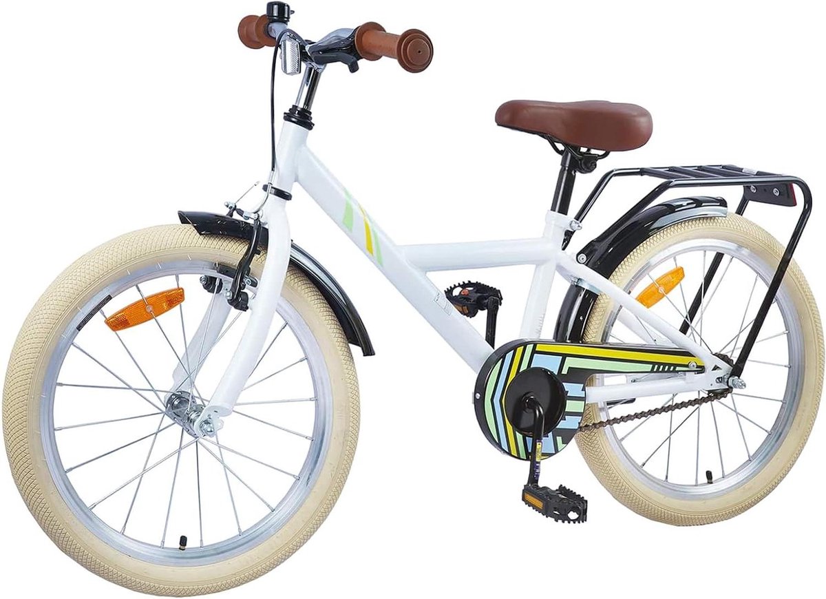 Kinderfiets sfiets sfiets Vrije tijd en school Stabiel stalen frame 24 inch Wit