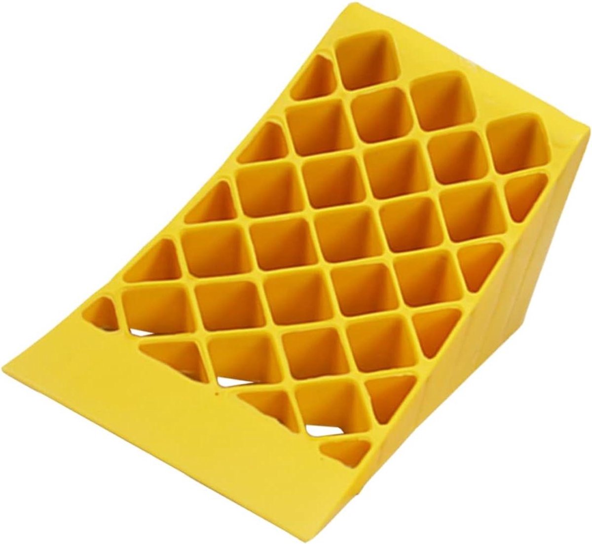 Wielkeg - Parkeerblok Bandenstop - Voertuigen Beveiligen - Verhoogde Wrijving - 16X18X39CM - Geel