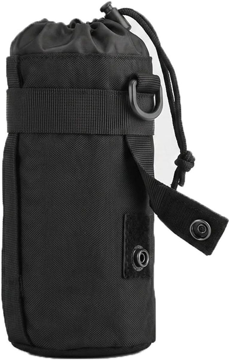 Waterfles Houder voor Rugzak - Zwart - 17 x 8 cm - Duurzaam Oxford-Nylon - Voor Wandelen, Kamperen en Fietsen