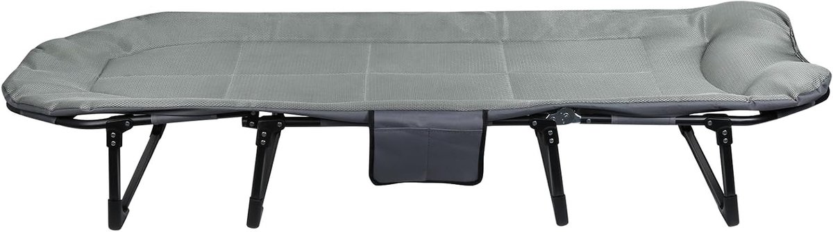 Opvouwbaar Campingbed - Kampeerbed met Matras - Buiten Ontspannen - Verstelbare Rugleuning - 190 cm - Grijs