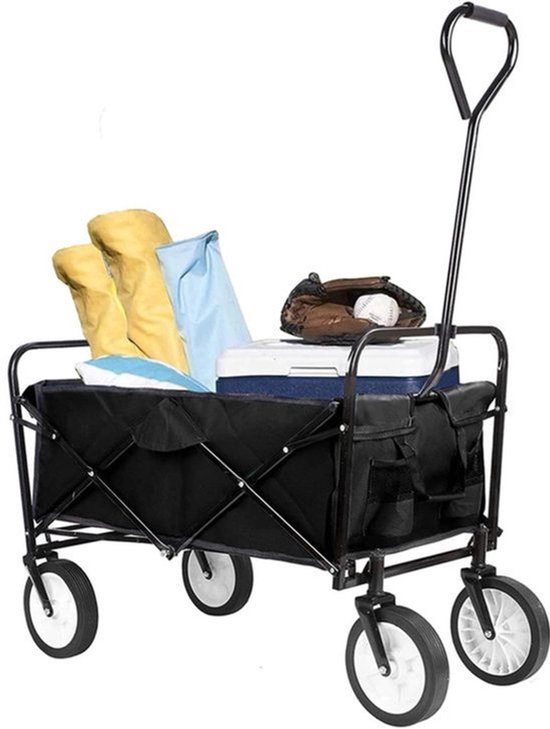 Bolderkar - Wagen - Bolderwagen - Opvouwbaar - Strandkar - Sterke Camping- en Strandwagen met Wielen en Handvat - 75 kg laadvermogen - Zwart van Bolderkar — afbeelding 3